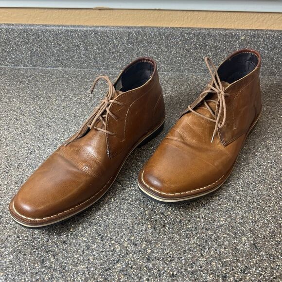 Steve Madden Chukka Cognac Leather Lace Up Boots Men\'s Size 10.5 Comfort Casual main image 9